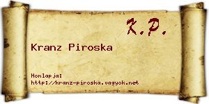 Kranz Piroska névjegykártya